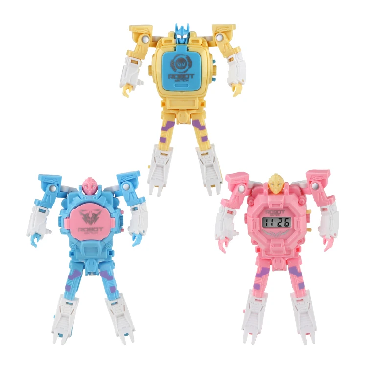 Электронные часы для мальчиков деформационная игрушка робот проекционная
