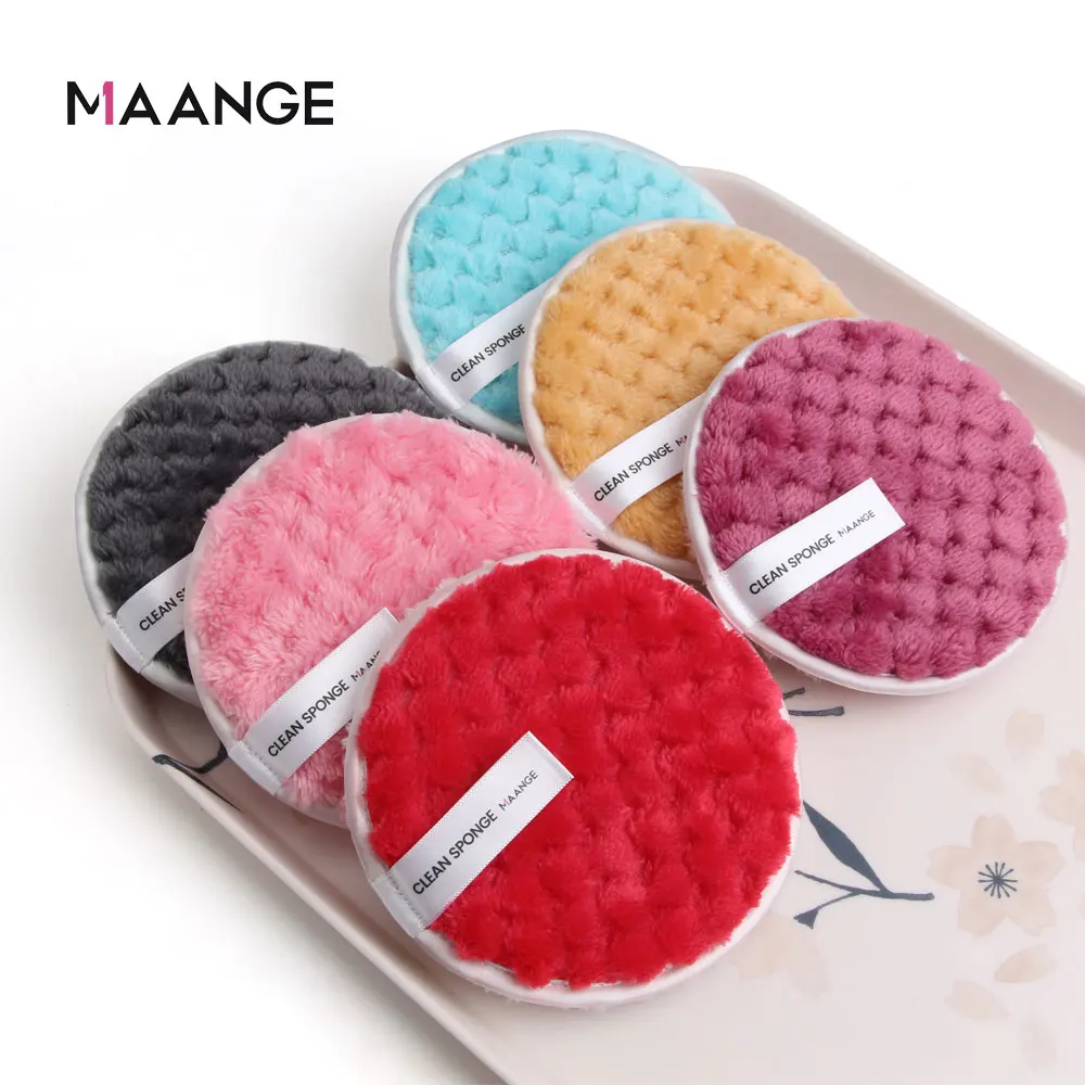 MAANGE 3PCS Microfiber Makeup Remover Towel Reusable Cleansing Cloth Pads Face Cleaner Plush Puff Foundation Skin Care Tool |