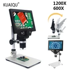 Цифровой микроскоп G1200 12MP 1-1200X, электронное видео, HD ЖК-микроскоп для пайки, увеличитель непрерывного усиления + подъемная подставка
