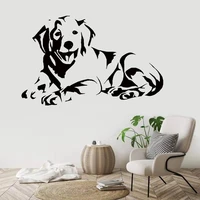 labrador dog wall decal cute puppy golden dog lying down picture wall mural living room sofa background vinyl wall sticker3745
