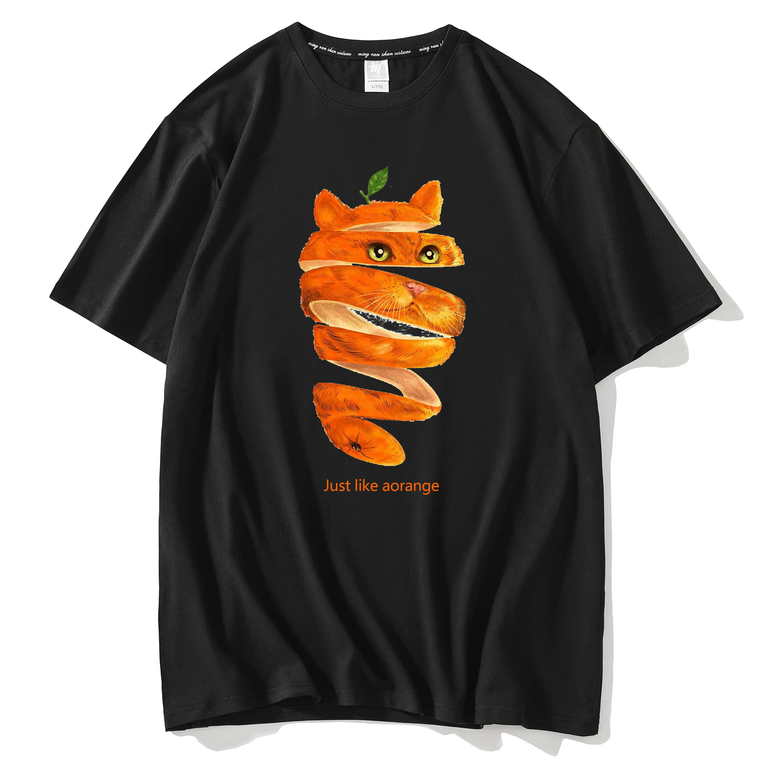 

Orange Cat T Shirts Funny Girls/Boys Cute Animal Tee Shirts Hipster Harajuku Streetwear O-neck Casual Tee Shirt Tops Clothing