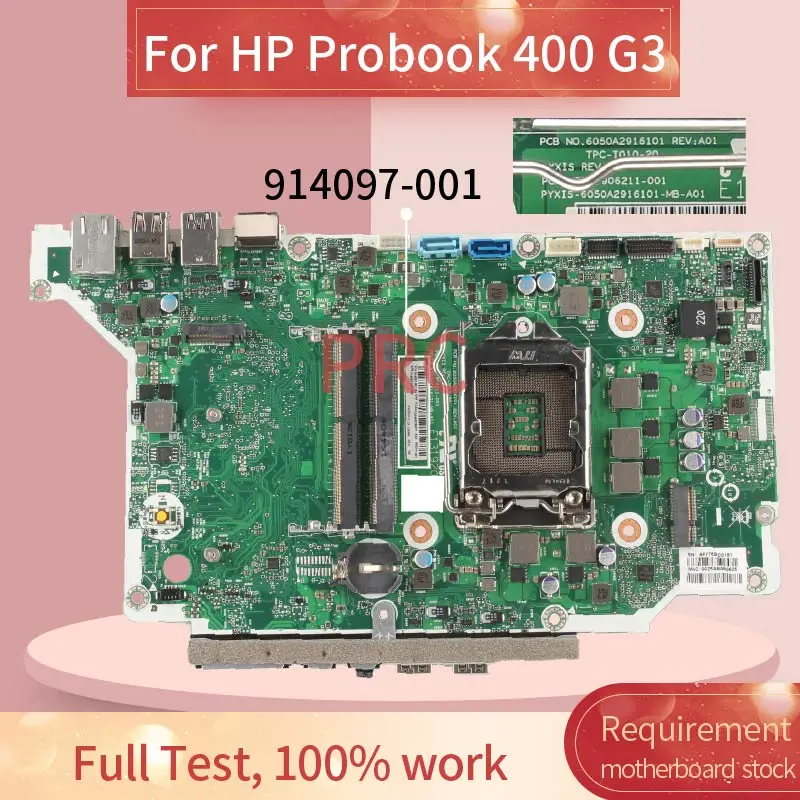 Материнская плата 914097 001 601 для ноутбука HP Probook 400 G3 материнская 6050A2916101