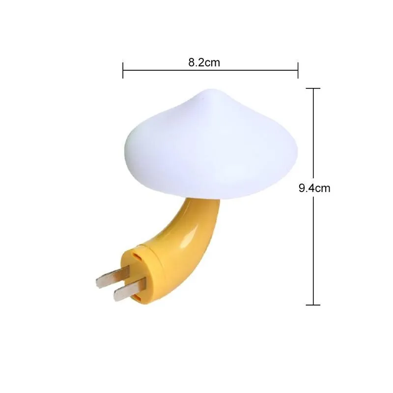 

Colorful Energy Saving Mushroom Led Light Sensor Control Night Lamp Children Room Decor Bedside Wall Intelligent Lights US Plug