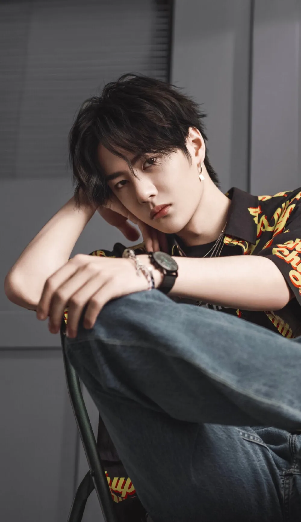 Черно-белый плакат китайский актер Ван ибо Настенный декор холст живопись Ретро