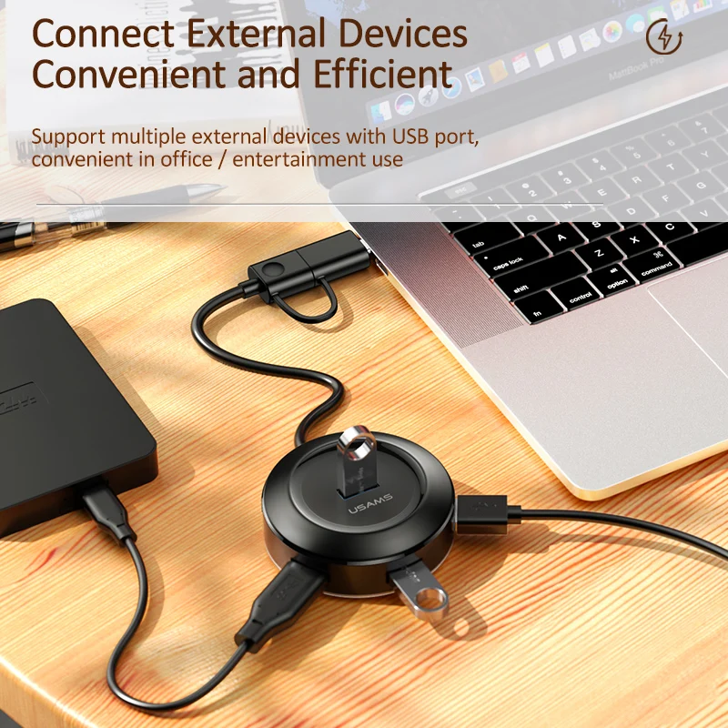 USAMS usb хаб USB 3 0 type C концентратор для MacBook Pro поверхность 2 адаптер с Micro компьютера