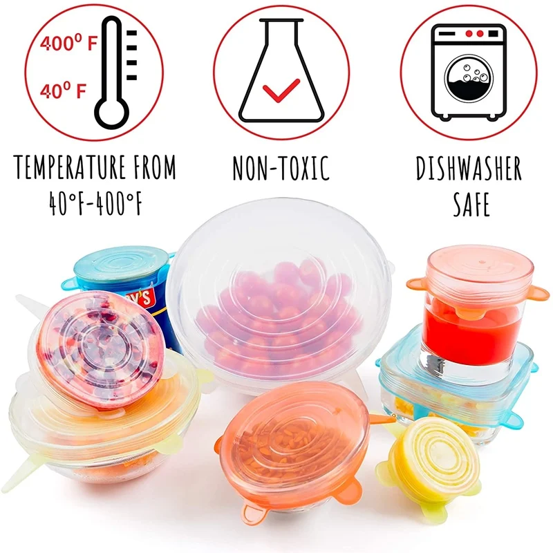 Силиконовая растягивающаяся стандартная прочная крышка для чашек контейнер