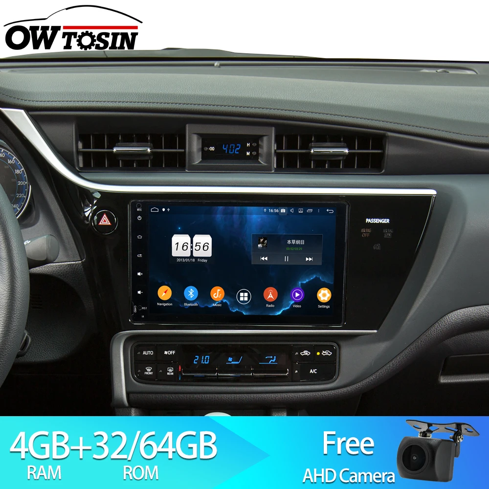 Owtosin автомобиль радио мультимедиа видео плеер навигации gps Android 9,0 для Защитные чехлы для сидений, сшитые специально для Toyota Corolla автомобиль 4 Гб Оперативная память