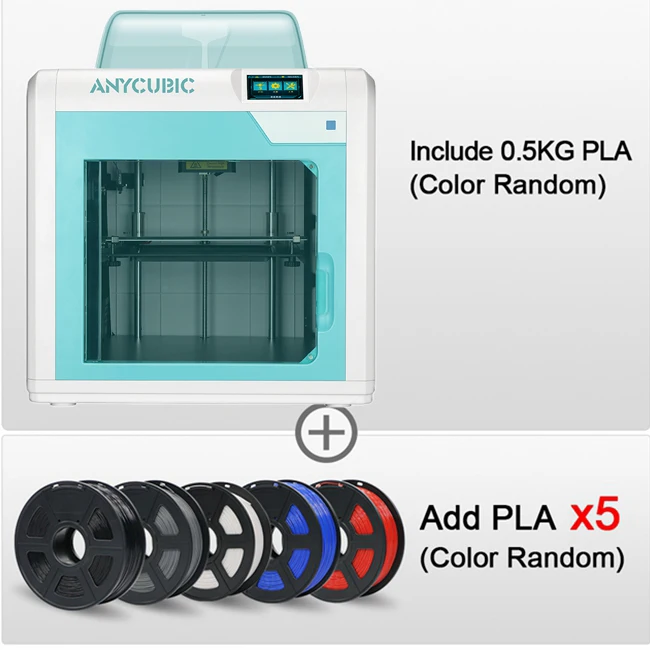 WH 4Max Pro add 5KG ANYCUBIC 4Max Pro 3d принтер закрытый печатное пространство 3d принтер комплект большой объем сборки ultracase Нити Экструдер FDM 3D-принтер - Цвет: WH 4Max Pro add 5KG