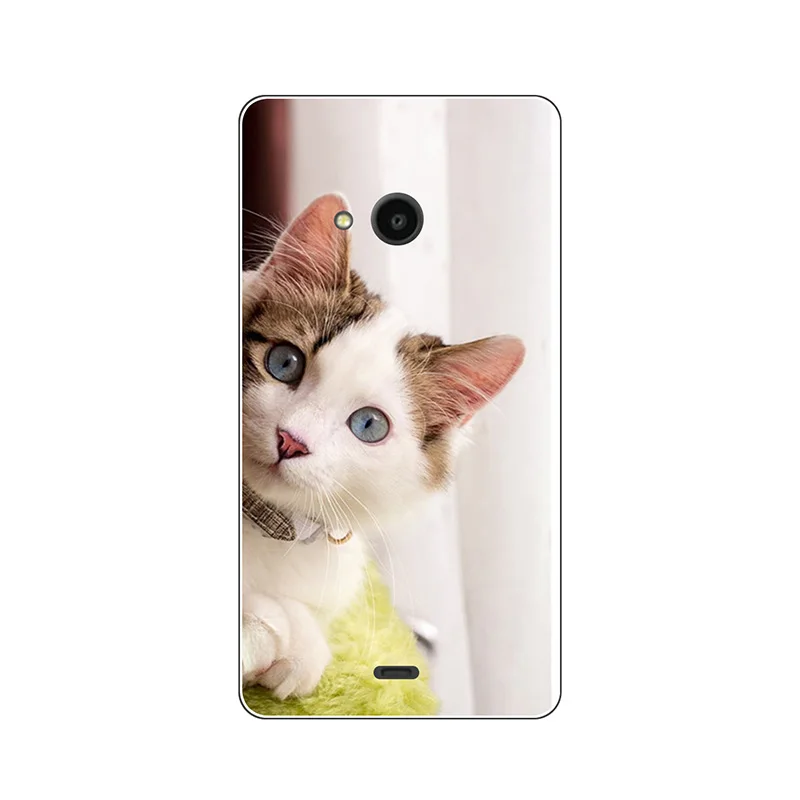 Милый чехол с рисунком животного кота для Nokia Lumia 535 1089 1090 540 рельефный мультяшный