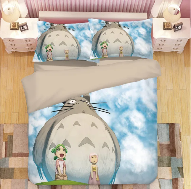 

Cartoon Totoro 3D Bedding Set Duvet Covers Pillowcases Comforter Bedding Sets Bedclothes Bed Linen Tonari no Totoro bedding set