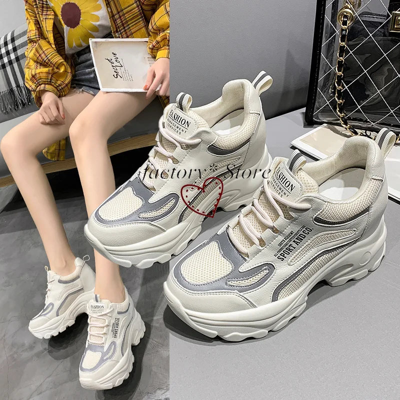 

Толстая белая обувь; Детская обувь; Дышащая Спортивная обувь на скрытой танкетке; Летняя обувь на очень высоком каблуке; Новинка весны 2020 го...