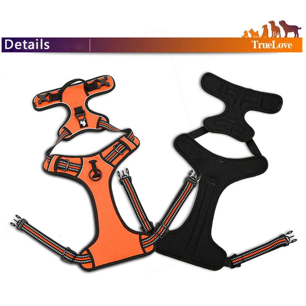 Регулируемая шлейка для собак светоотражающая нейлоновая мягкая безопасности