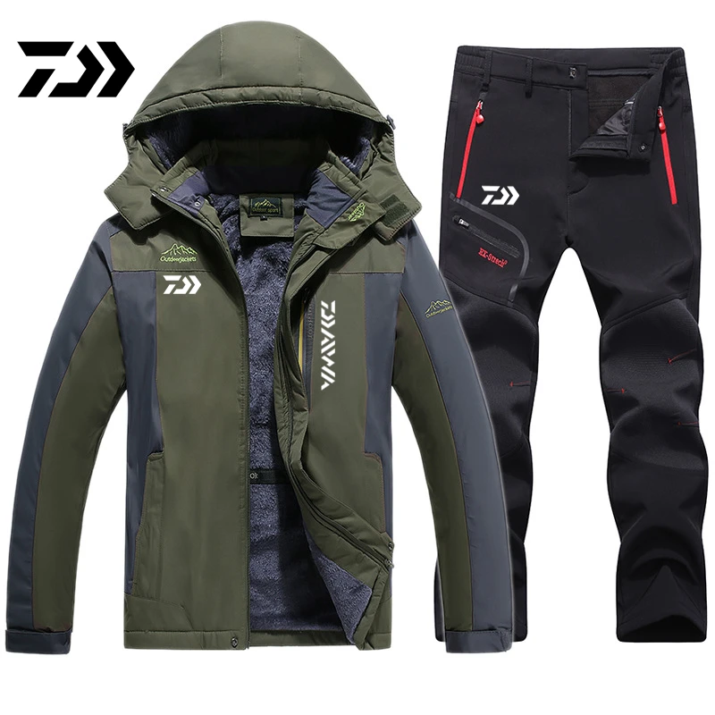 

Daiwa clothing for Fishing Jacket Waterproof Windproof Warm Thick Pants Fishing Shirt Sports Fishing Suit Winter Fishing Wear