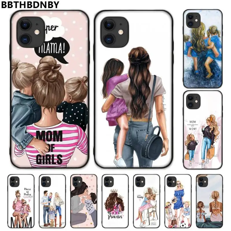 Супер мама мультфильм девушка DIY Роскошный телефонный чехол для iphone 5 5s 5c se 6 6s 7 8 plus
