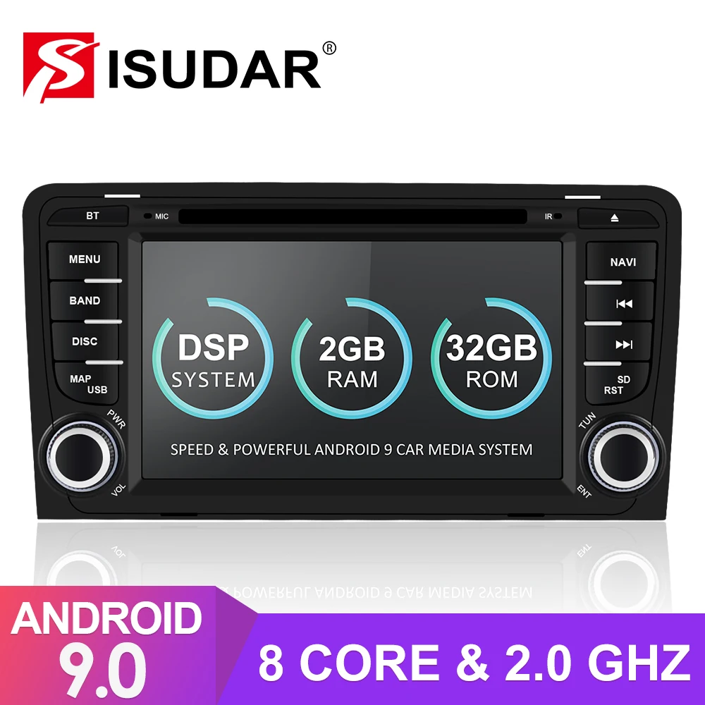 Автомагнитола Isudar 2 Din Android 9 для Audi/A3/S3 2002-2013 CANBUS Автомобильная Мультимедийная