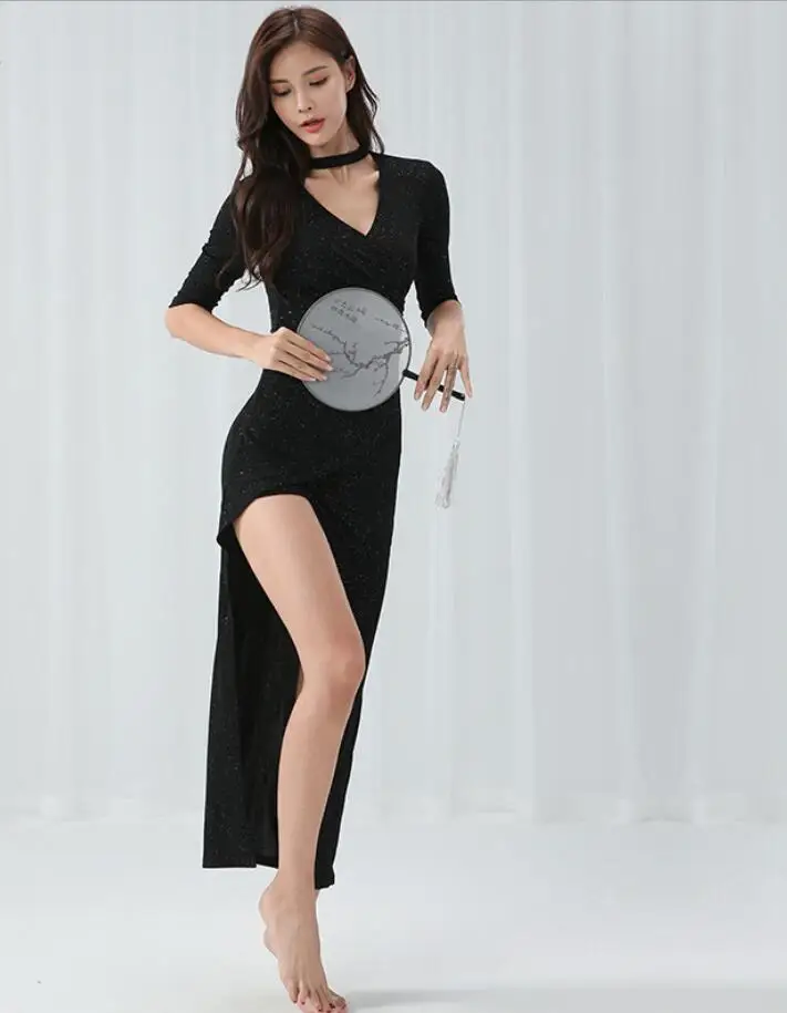 

Belly Dancing Dress Women Dance Practice Clothing Belly Dance Dresses Half Sleeve Black/Red Sexy Dance Wear