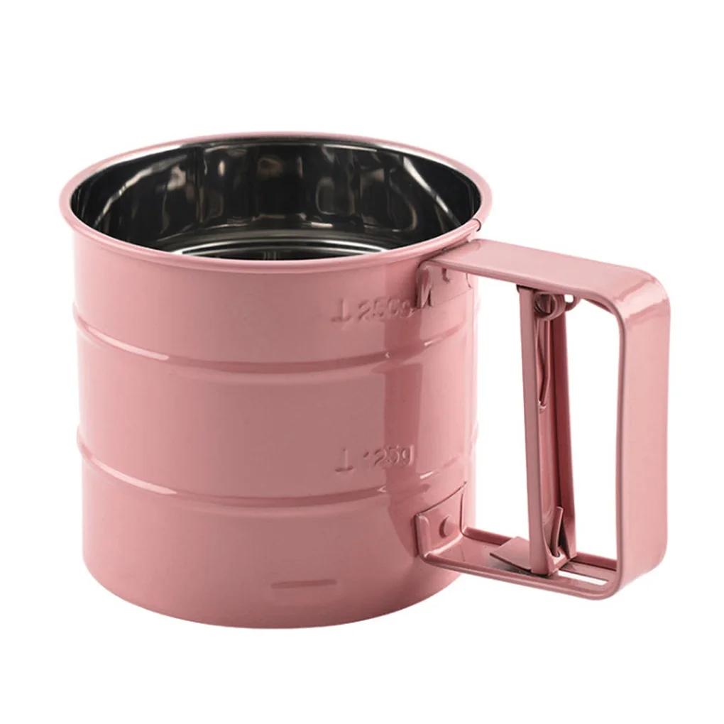 Ручной шейкер для муки из нержавеющей стали сетчатый сито чашки глазурь сахар