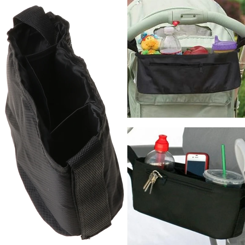 

Pram Stroller Drink Parent Tray Organizer Double Cup Holder Console Phone Jogger