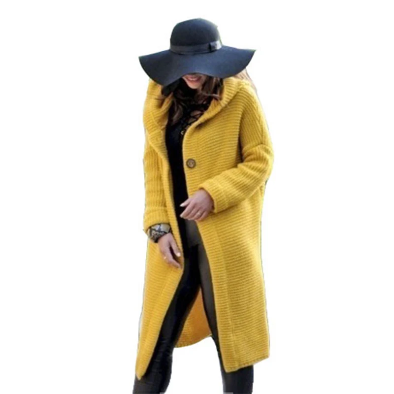 

Spring 2020 New Women's Mid-Length Sweater Hooded Cardigan Women's Sweater
