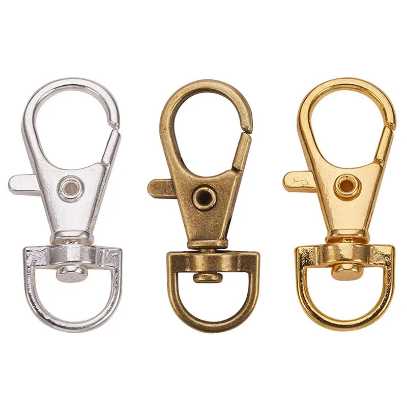 

50Pcs Aluminum Alloy Swivel Lobster Claw Clasps Snap Hook 35X13mm