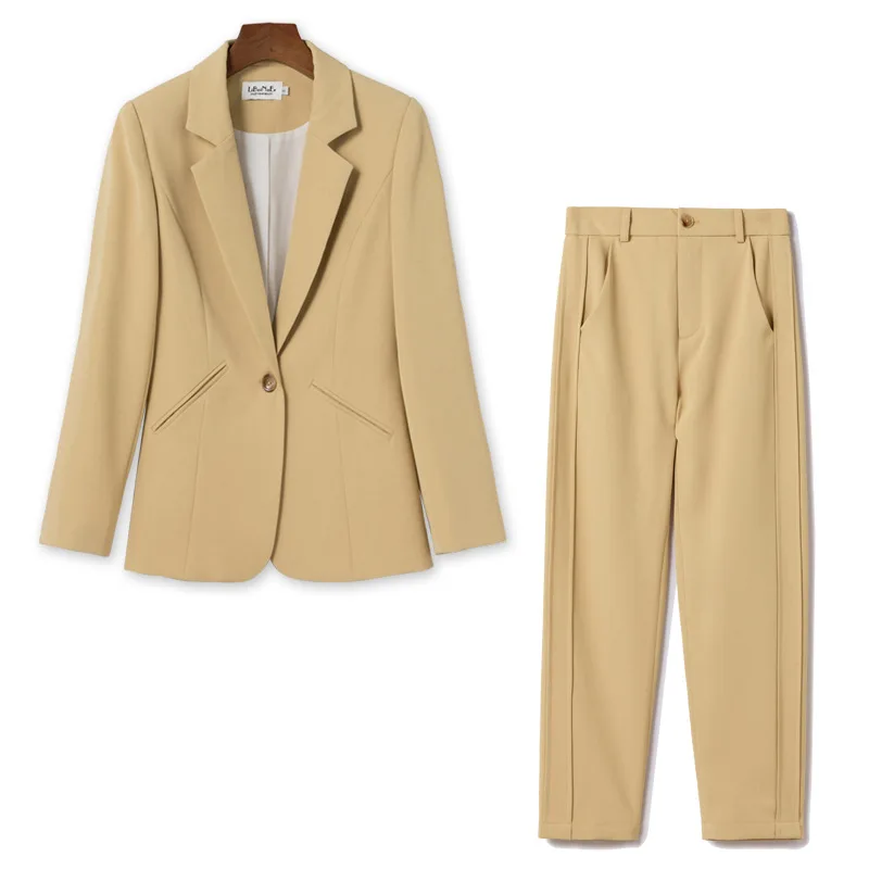 

Women's Suit office Two Piece set long sleeve suit pants 2 piece set female winter two pieces sets office Female