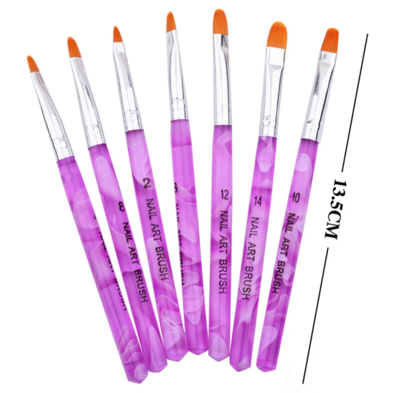 

Nail Brushes HNM 7Pcs Acrylic Nail Art Pen Tips UV Builder Gel Painting Brush Manicure Set Nail Tools Nail Art & Tools