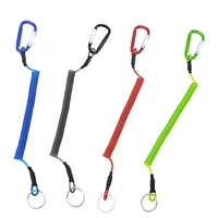 booms fishing t02 heavy duty fishing lanyard for fishing rods and kayak mountaineering buckle wire rope hanging rope retractable