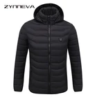ZYNNEVA 2020 зимние теплые куртки с подогревом для мужчин и женщин, умный термостат, однотонная одежда с капюшоном и подогревом, пальто для лыж и походов GK6104