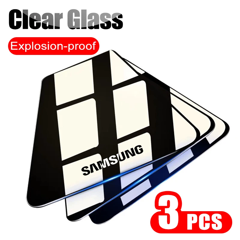 

3Pcs Full Clear Protective Glass On For Samsung Galaxy A51 A71 A50 A70 Tempered Screen Protector For A50 A70 A51 A71 Glass Film