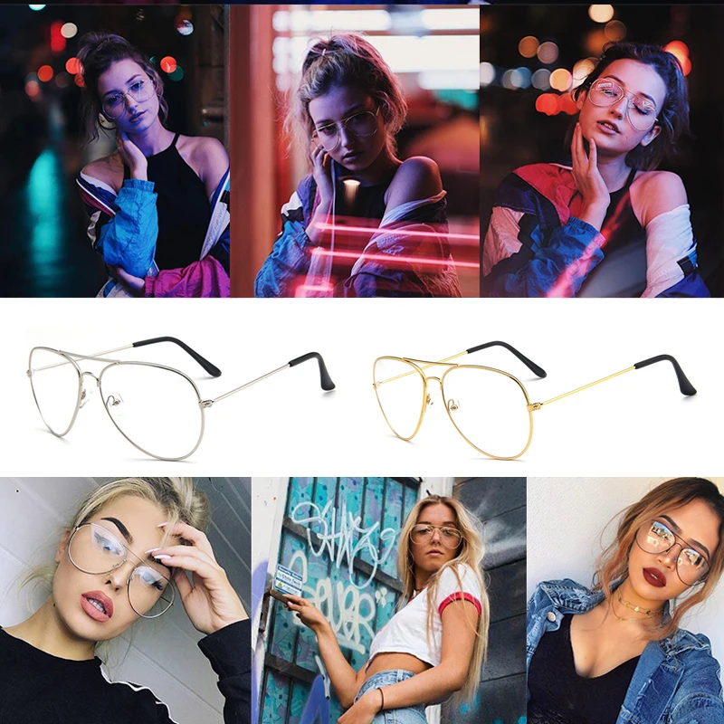 Солнцезащитные очки в металлической оправе круглые винтажные прозрачные