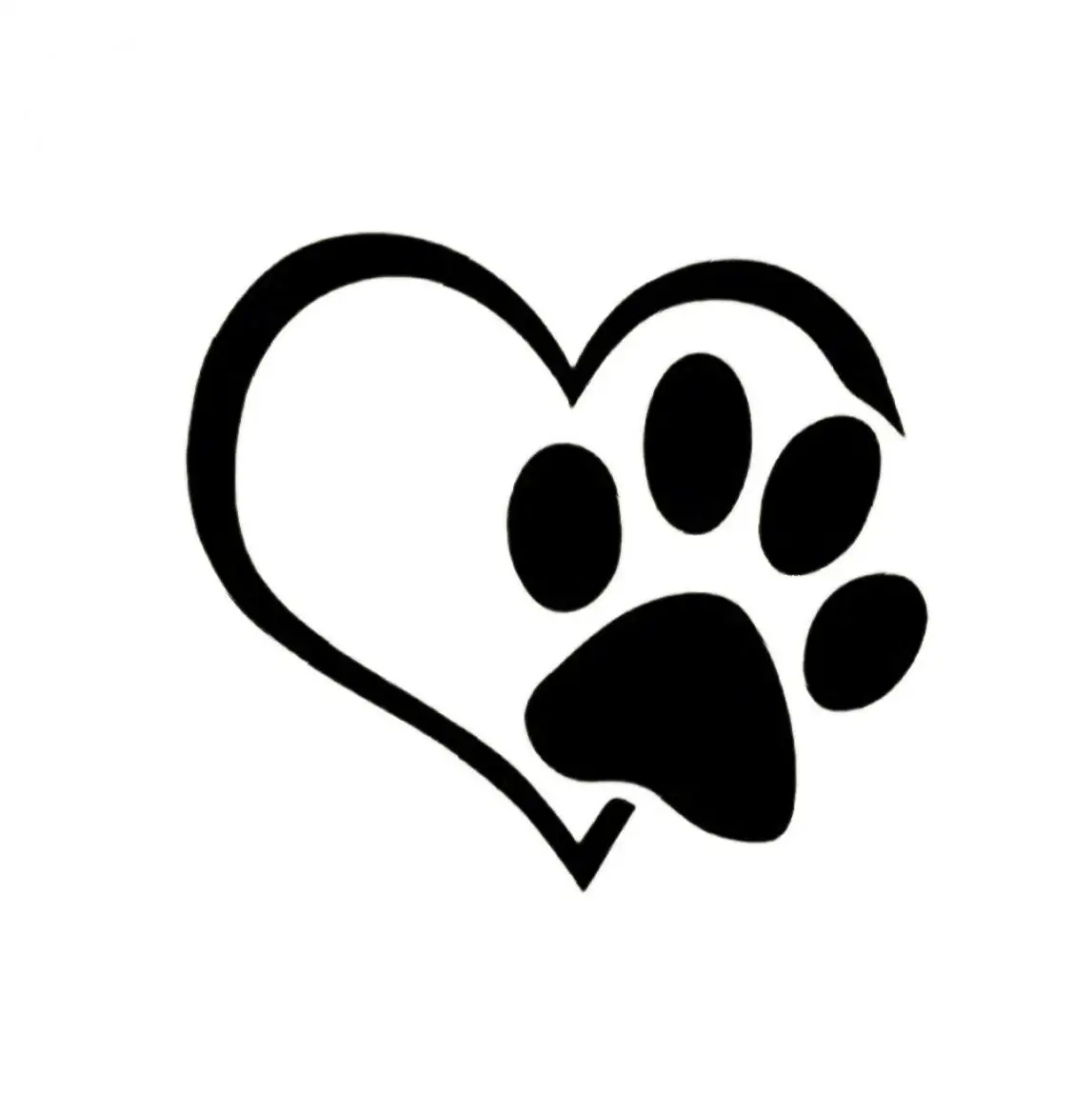 Настенные художественные наклейки с изображением сердца собаки и следов