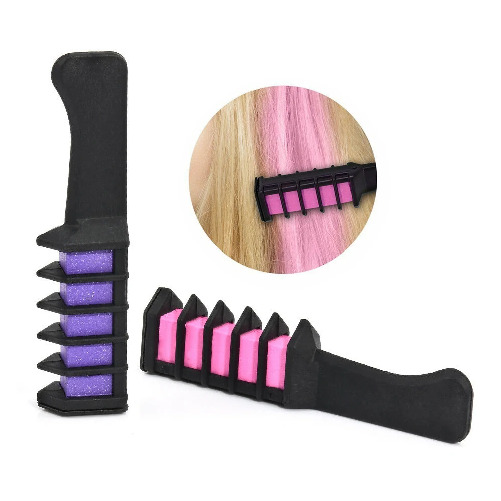 6 палочек смываемый временный окрашивающая расческа для волос озеро синий +