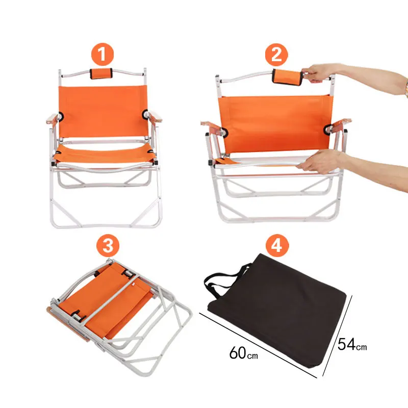 Складной стул в форме Луны Сверхлегкий складной из ткани Оксфорд для пляжа