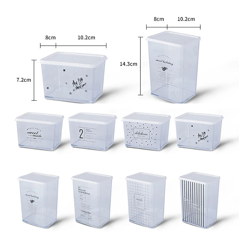 Штабелируемая пластиковая прозрачная банка для хранения пищи герметичная с