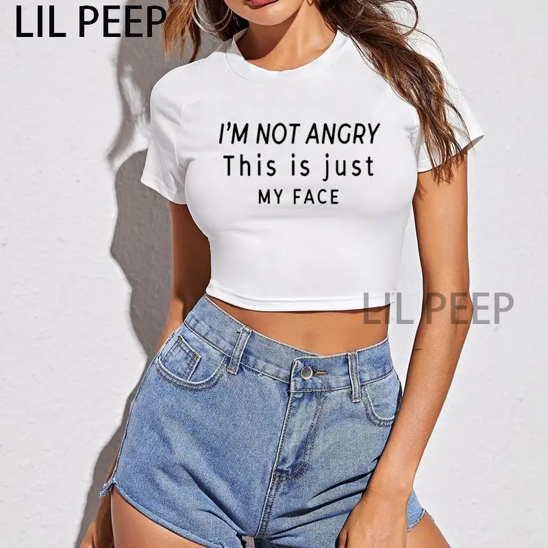 

Funny Letter Woman Short Sleeved Graphic T Shirt Fashion Tee Funny Tee Crop Top For Girls Summer