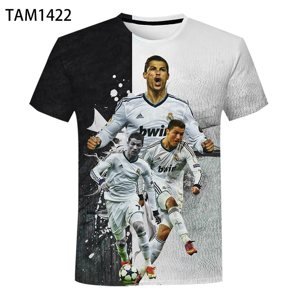 

World Cup men's and women's short-sleeved T-shirt Harajuku modern trendy parent-child clothes polyester material