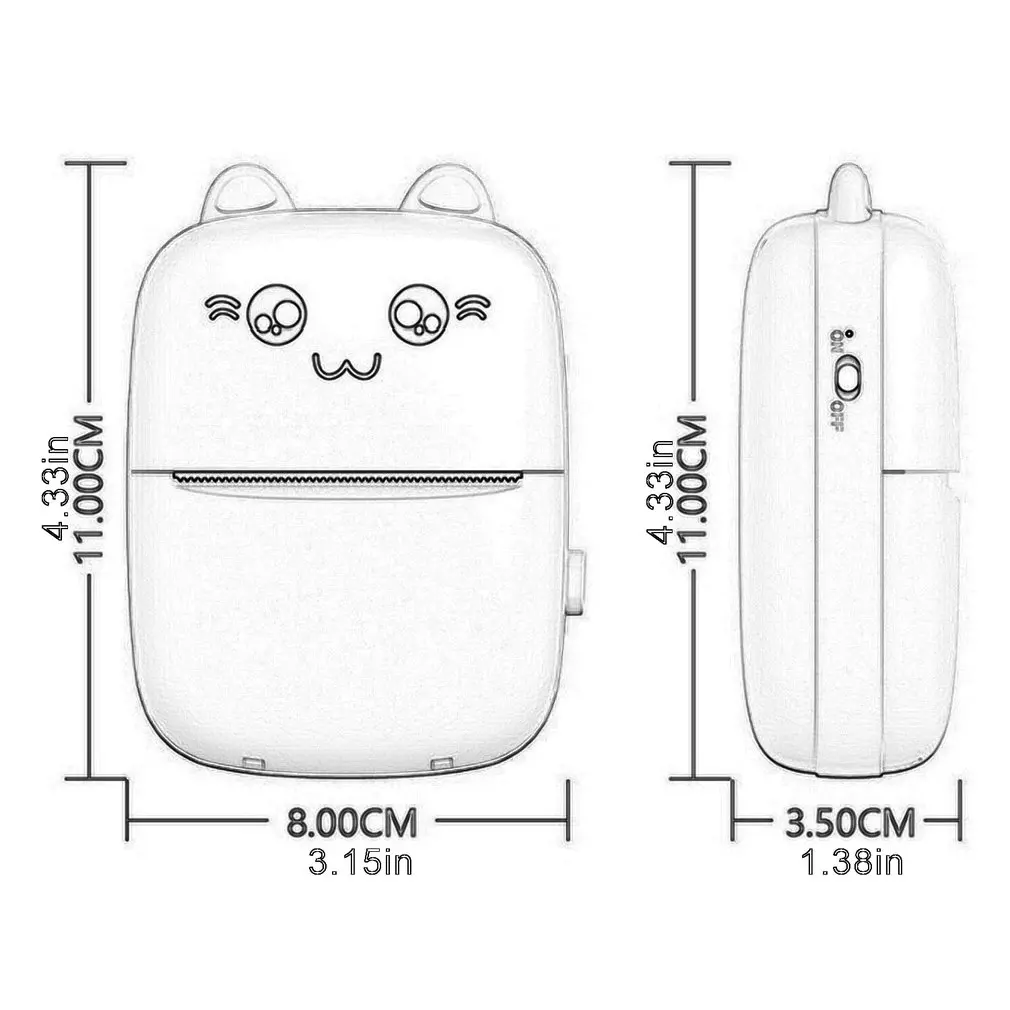 

Handheld Mini Thermal Printer Mobile Phone Wireless Photo Memo Wrong Question Printer With 1 Roll Printing Paper