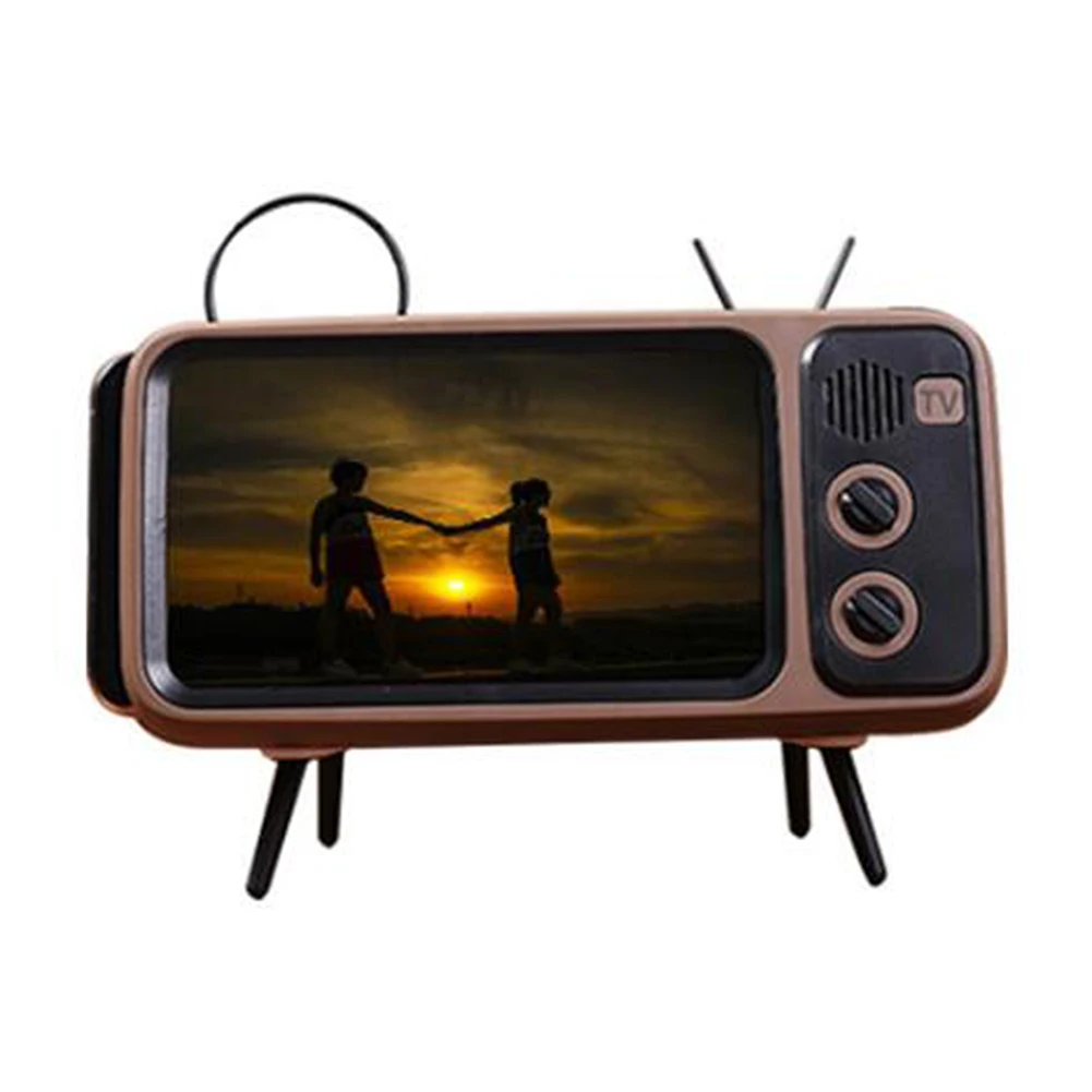 2 в 1 Ретро форма tv держатель телефона фильмы мобильного Bluetooth Динамик ТВ