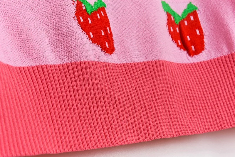 

2020 Sweater t shirt Harajuku Women Tees Strawberry Jacquard Tee High Quality Femme Casual Short Sleeve Top Tshirt Knitwear