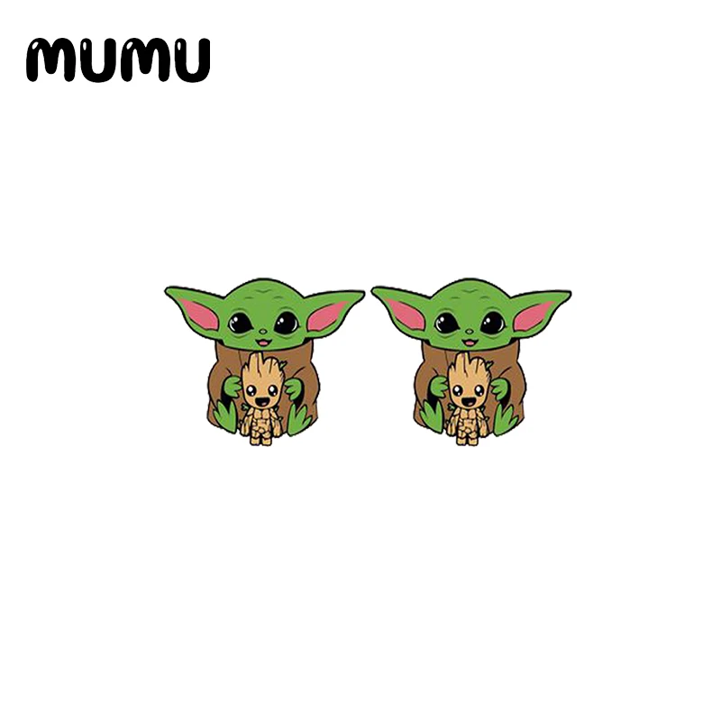 2021 New Yoda Stud Earring Cute Space Baby Epoxy Jewelry Resin Acrylic Earrings Handmade Gifts Girl | Украшения и аксессуары