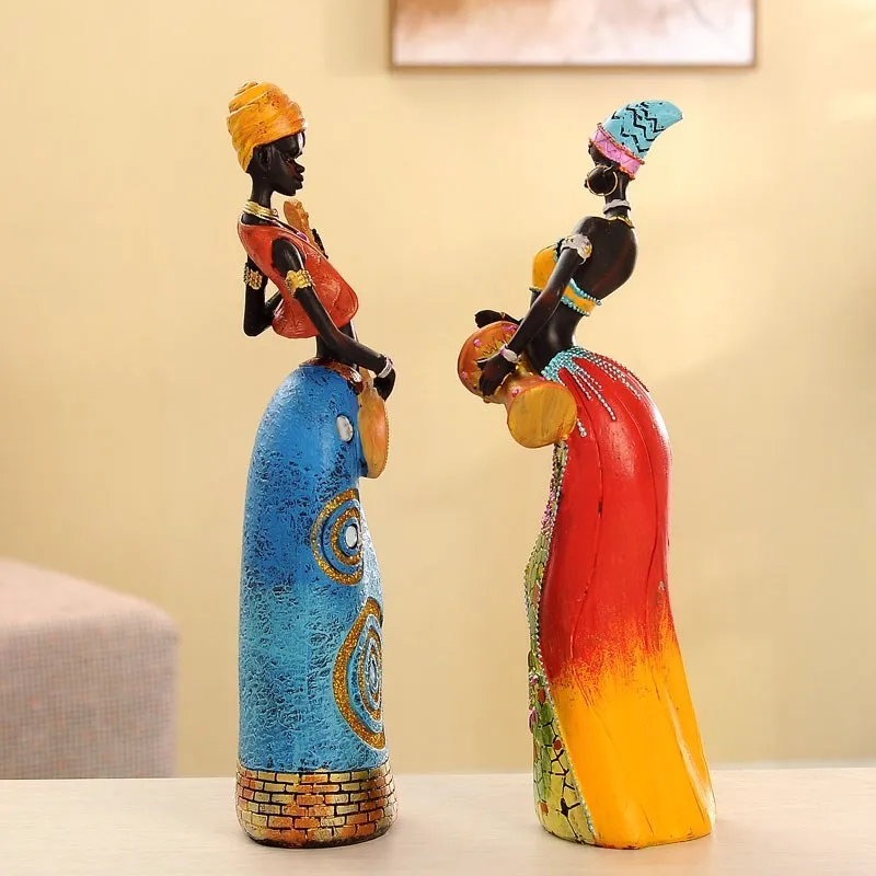 

Полимерные поделки, кукла для африканской женщины, девочки, полимерная винтажная фигурка для друзей, подарки, гостиная, аксессуары для укра...