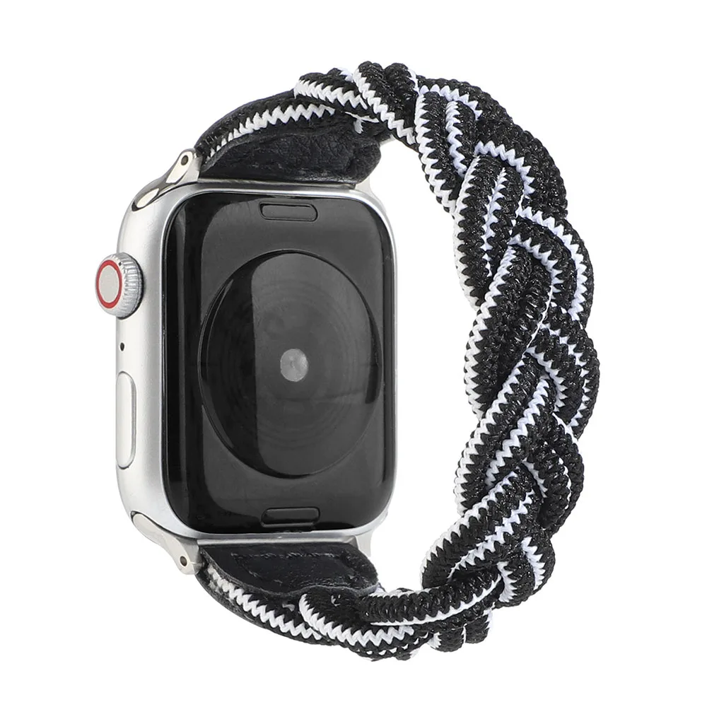 Ремешок нейлоновый для Apple Watch Band 38 мм 42 44 40 плетеный эластичный спортивный