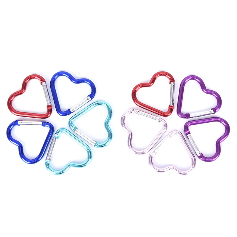 

10Pcs COlor Random Quality Heart-Shaped Aluminum Buckle Hanging Buckle Alloy Carabiner Outdoor Hanging
