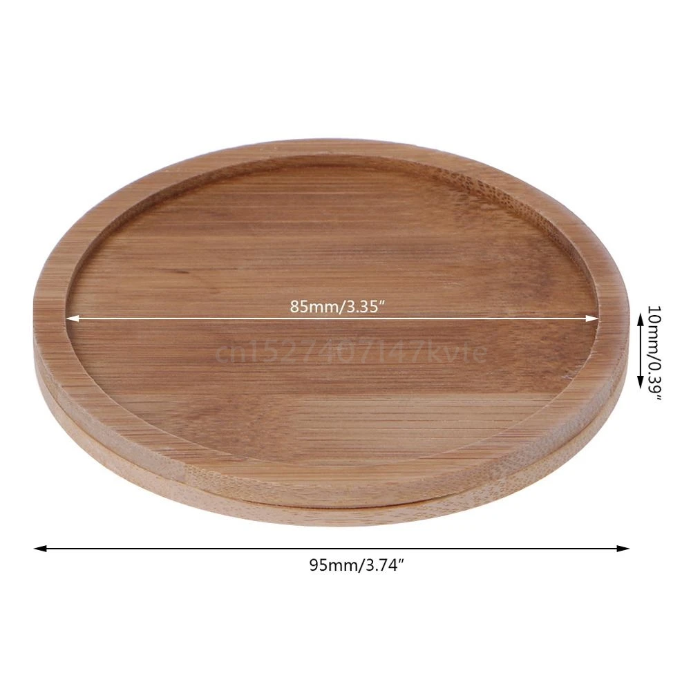 

Round Bamboo Saucer Plant Tray Mini Plant Flower Pot Stand Favor Succulent Pot Tray Simple Elegant Design Home Balcony Decor