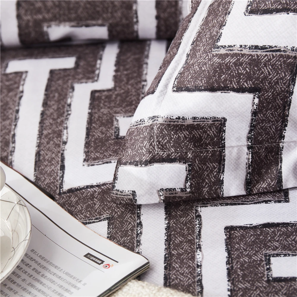 Geometric Pattern Bedding Set Duvet Cover King Queen Size Comforter Sets High Quality Bed Linen Gray Luxury Linings | Дом и сад