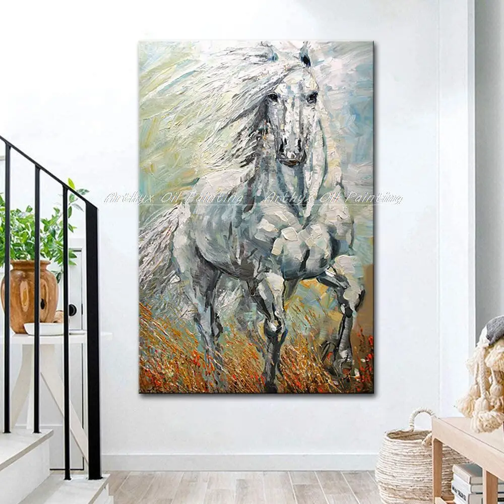 Arthyx настенные картины ручная роспись Конская масляная живопись на холсте
