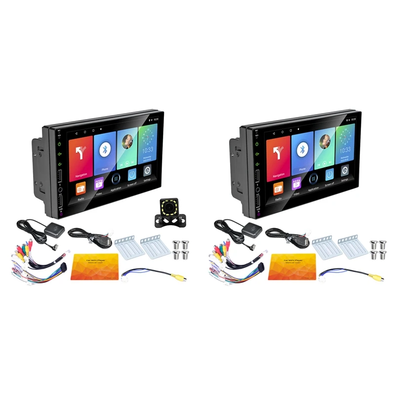 

Автомагнитола 2 DIN с GPS, 7 дюймов, Android 9,1, Автомобильный мультимедийный проигрыватель с Wi-Fi, MP5 приемник для Nissan Kia