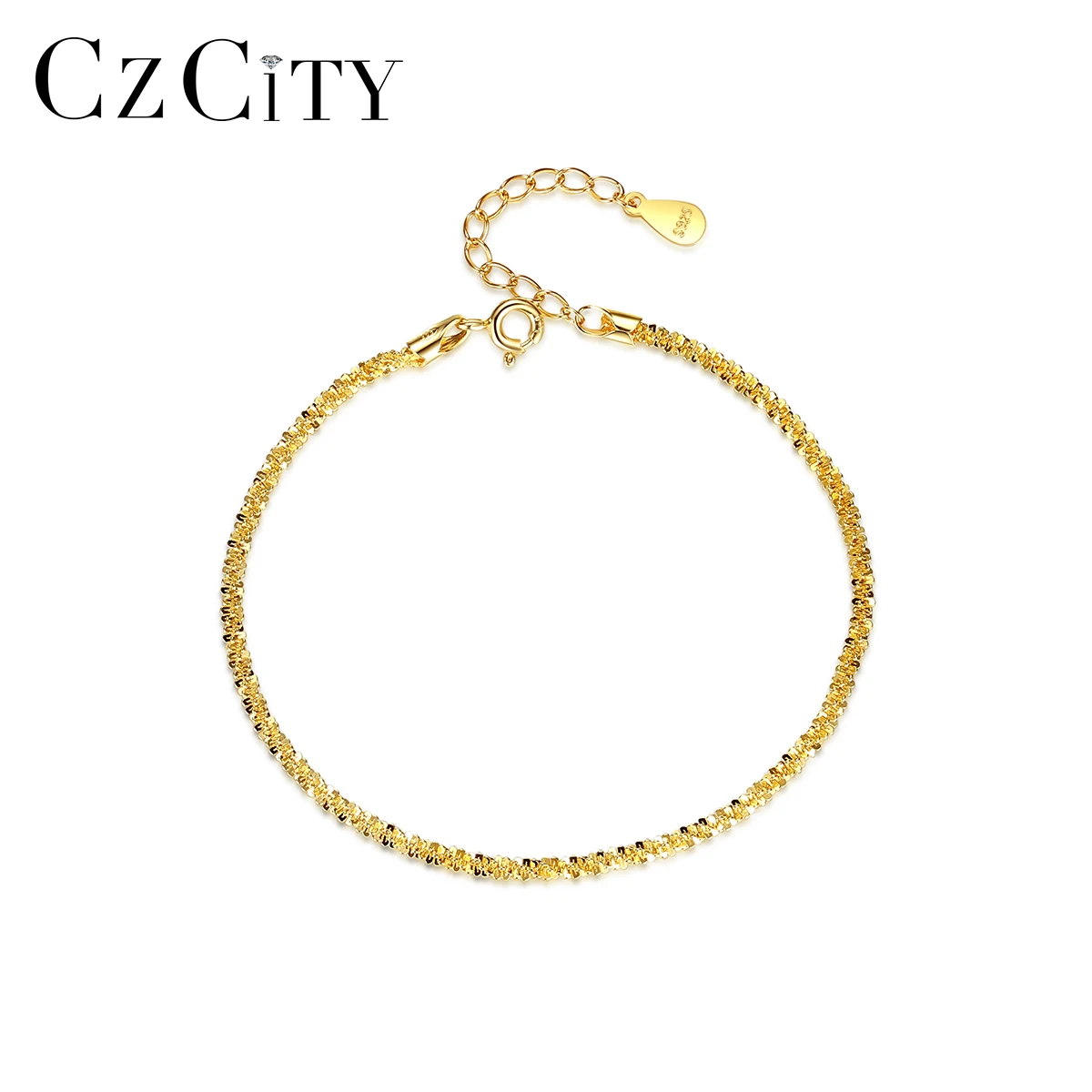 

CZCITY New 925 Sterling Silver Gypsophila Adjustable Bracelet & Bangle for Women Fine Fashion Jewelry Wedding Party Bijoux Gifts