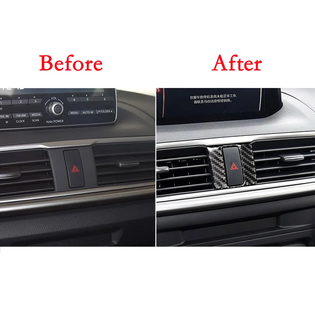 Углеродное волокно автомобиля Предупреждение свет планки с кнопками для mazda 3 Axela