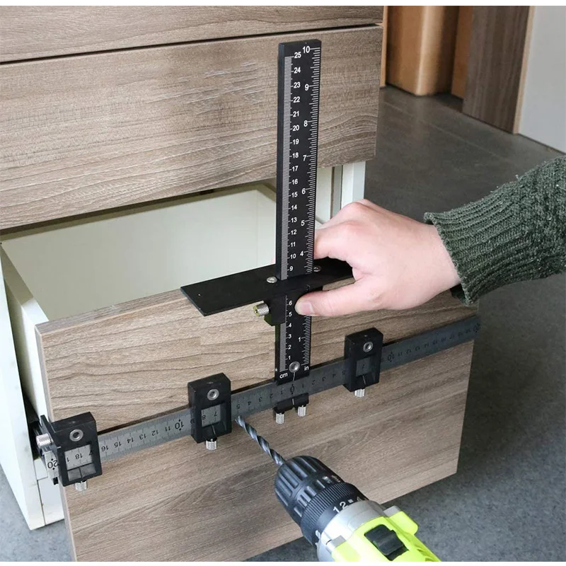 

Woodworking Hole Punch Hand Tool Stainless Steel Punching Positioner Detachable Punch Locator Precise Positioning Carpenter